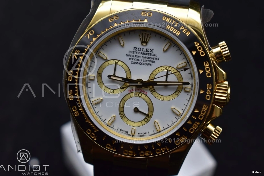 QF SH4131 White Daytona 1:1 (Weighted) Best on Edition Oysterflex 126518 V6 Dial Strap 0313